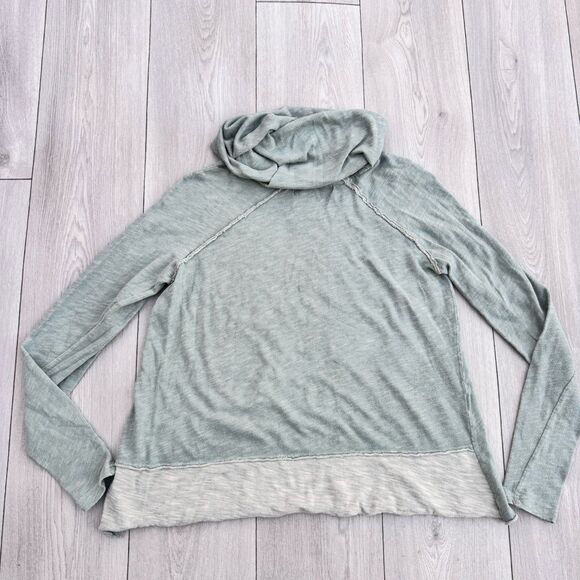 Free People Beach Cocoon Cowl Neck Long Sleeve Tunic Seaglass Size M/L - Picture 2 of 4